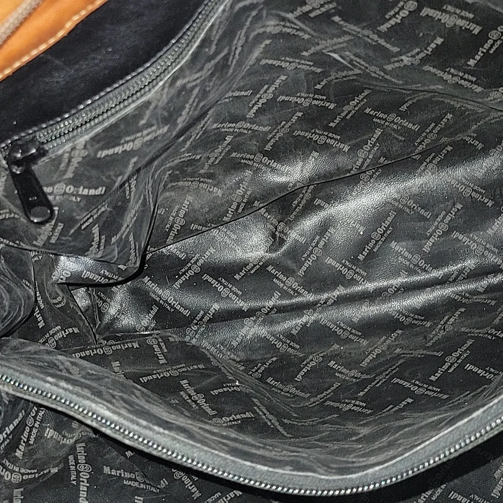 Vintage Marino Orlandi Black/Brown Large Leather Bag